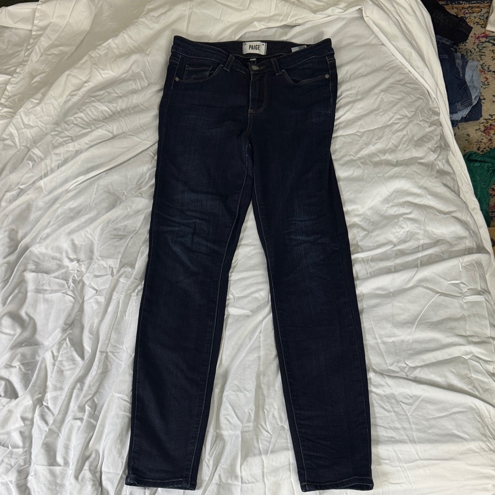 PAIGE HOXTON ULTRA SKINNY Women's Dark Wash Skinny Jeans - Deep Blue